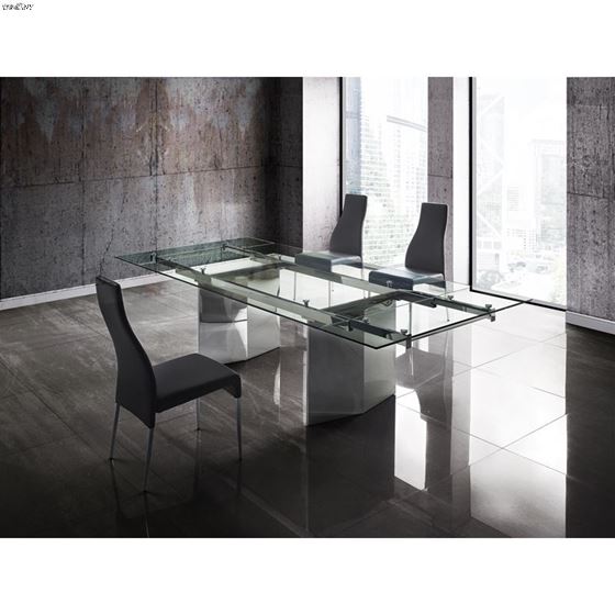 Valentino Dark Grey Eco - Leather Dining Chair b-4