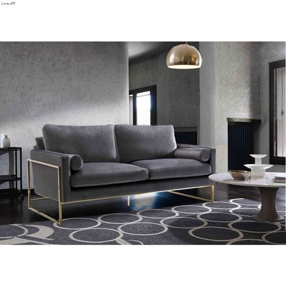 Mila Grey Velvet Sofa Mila_Sofa_Grey by Meridian Furniture 4