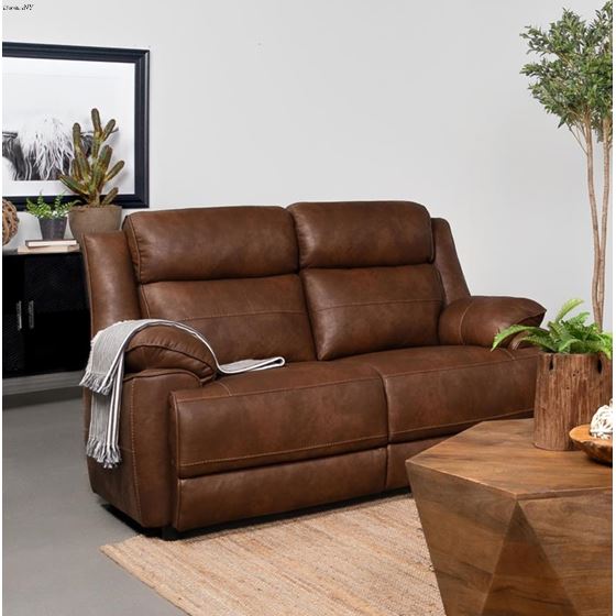 Ellington Dark Brown Padded Arm Loveseat 508282-2