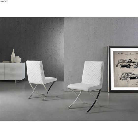 Loft White Eco - Leather Dining Chair by Casabia-2