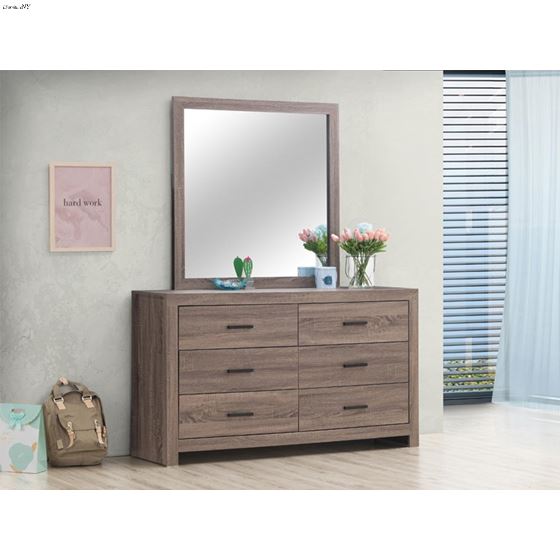 Brantford Barrel Oak Square Dresser Mirror 20704-2
