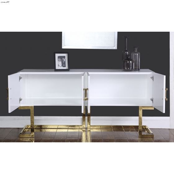 Beth White Buffet/Console Table - Gold Base - 4