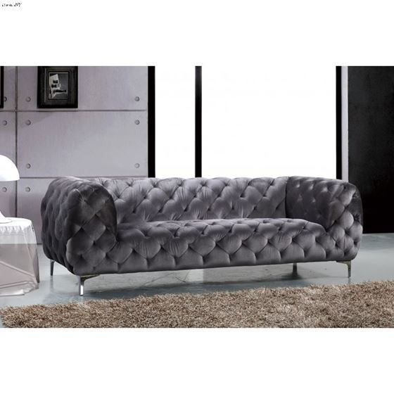Mercer Grey Velvet Tufted Sofa Mercer_Sofa_Grey by Meridian Furniture 2