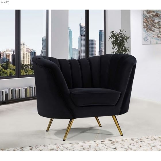Margo Black Velvet Chair Margo_Chair_Black by Meridian Furniture 2