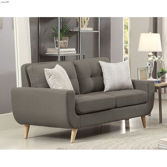 Deryn Grey Fabric Love Seat 8327GY-2 by Homelegance 2