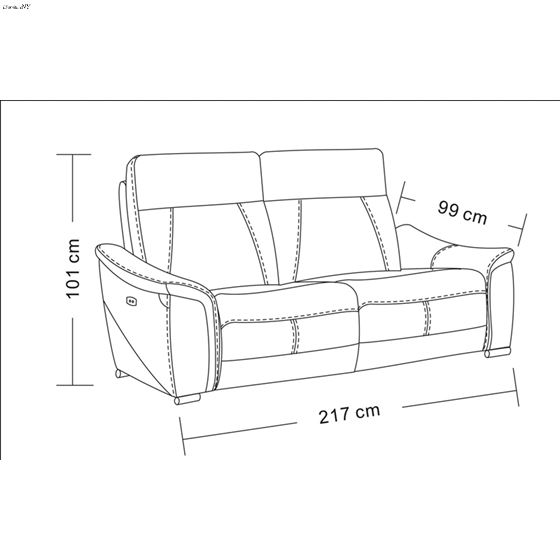 Modern 1705 White Leather Power Reclining Sofa Dimensions