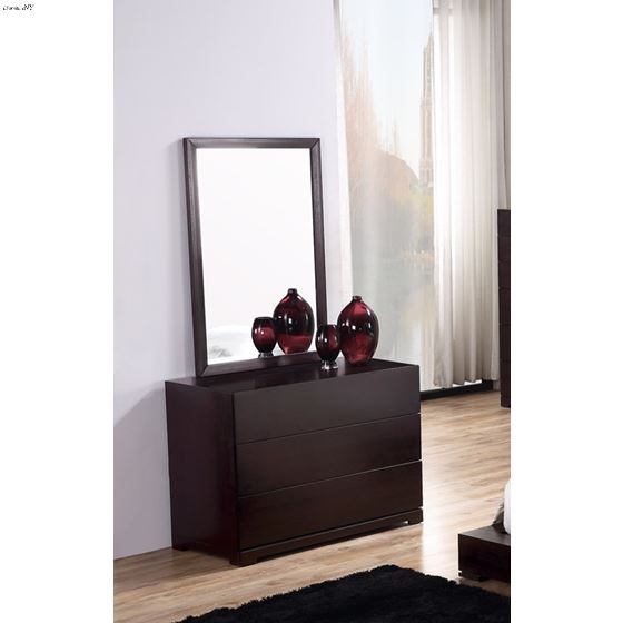 Zen Espresso 3 Drawer Dresser with mirror