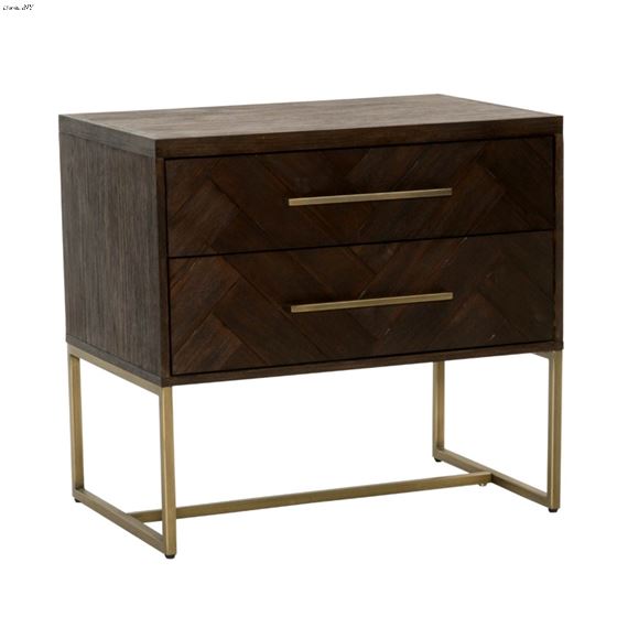 Mosaic 2 Drawer Night Stand in Rustic Java Side