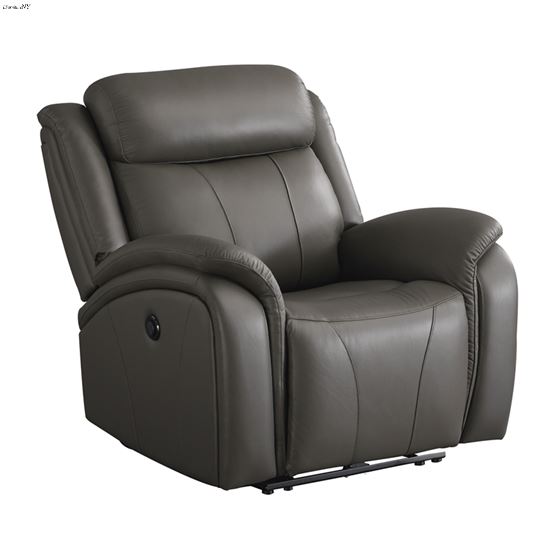 Chasewood Dark Grey Leather Power Reclining Chai-2