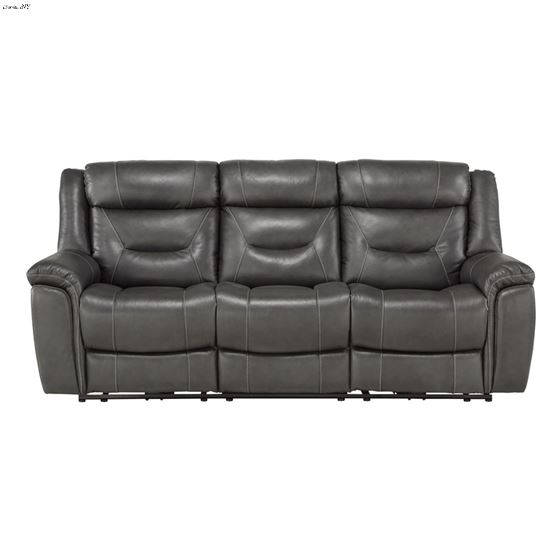 Kennett Dark Gray Leather Power Reclining Sofa-2