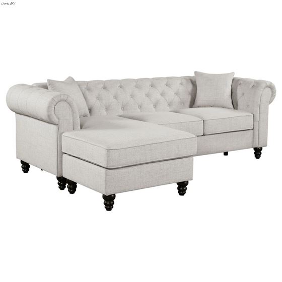 Cecilia Oatmeal Chestefield Tufted Sectional