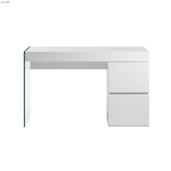 IL Vetro High Gloss White Lacquer Office Desk  - 2