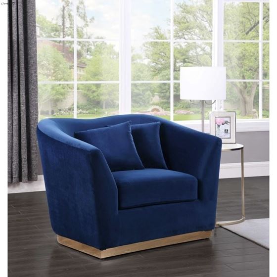 Arabella Navy Velvet Chair Arabella_Chair_Navy by Meridian Furniture 2
