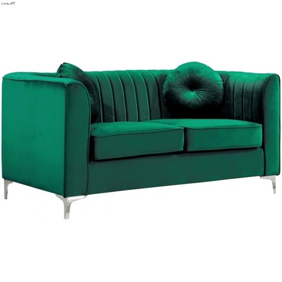 Isabelle Green Velvet Love Seat Isabelle_Loveseat_Green by Meridian Furniture 2