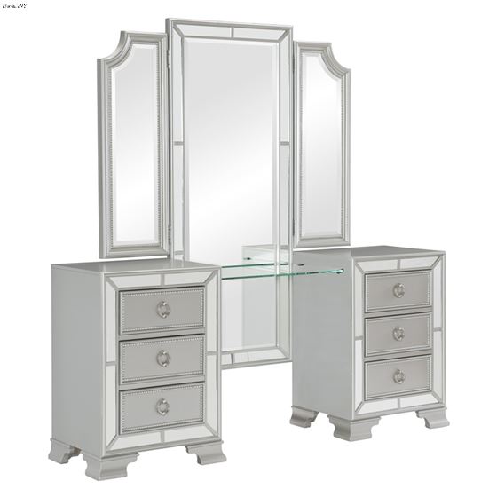 The Avondale Collection Silver Vanity Dresser with Mirror 1646-15