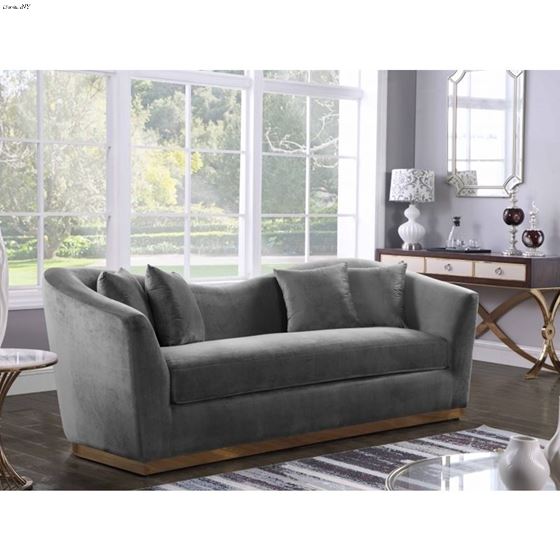 Arabella Grey Velvet Sofa Arabella_Sofa_Grey by Meridian Furniture 2