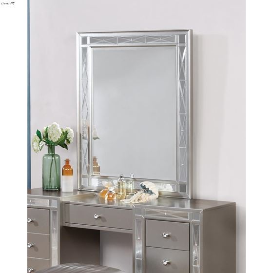 Leighton Metallic Mercury Beveled Vanity Mirror-2