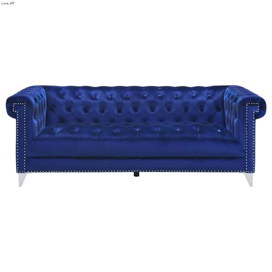 Bleker Blue Velvet Chesterfield Sofa 509481-2