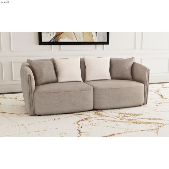 Townsend Latte Chenille Rolled Arm Sofa 504754-2