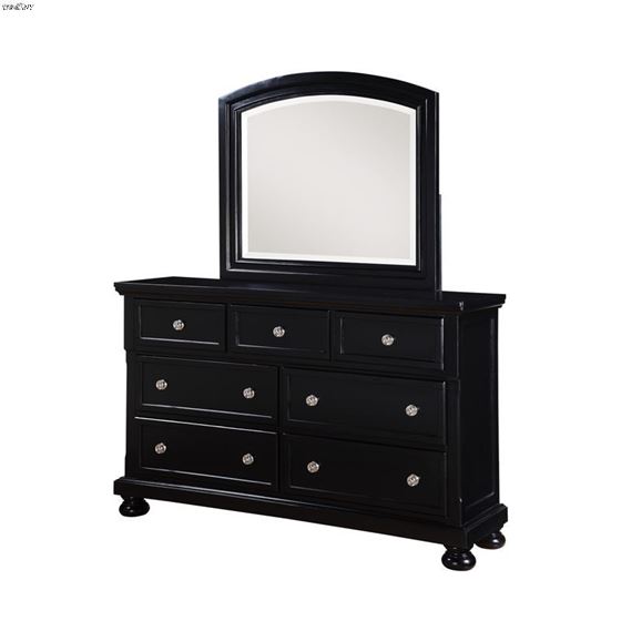 The Port G7025A Black Bedroom Dresser + Mirror