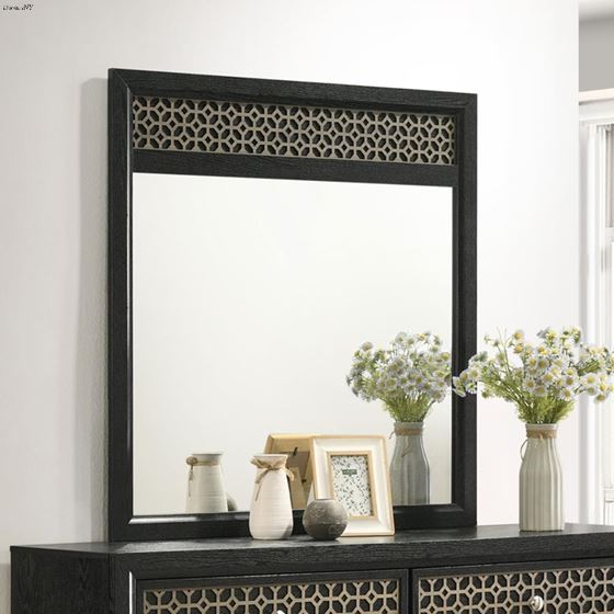 Valencia Black and Light Brown Dresser Mirror 2-2