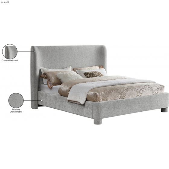 Penny Grey Chenille Upholstered Bed-2