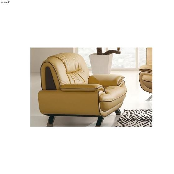 405 Modern Beige and Brown Leather Chair 405 By ESF Furniture 2