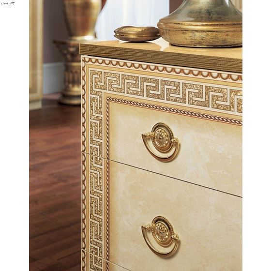 Aida Ivory and Gold 6 Drawer Double Dresser in set