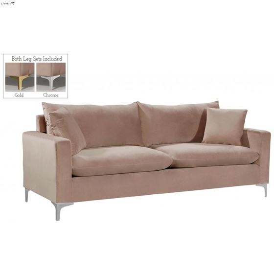 Naomi Pink Velvet Sofa Naomi_Sofa_Pink by Meridian Furniture 2
