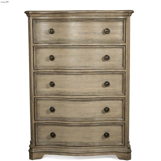 The Corinne 5 Drawer Chest in Acacia Front