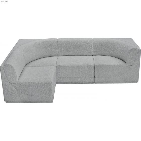 Ollie 98 inch Grey Boucle Fabric Sectional-4