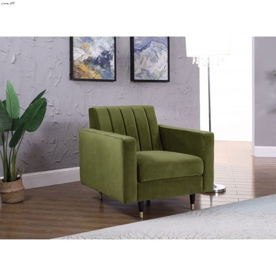 Lola Olive Green Velvet Tufted Chair Lola_Chair_Olive Green by Meridian Furniture 2