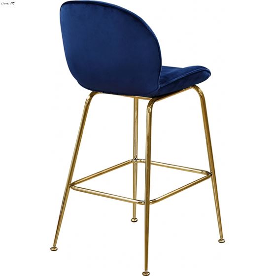 Paris Navy Velvet Bar/Counter Stool - Gold - 2