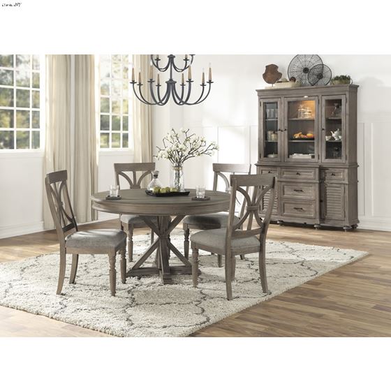 Cardano Driftwood Light Brown X-Back Dining Side Chair 1689BRS in Set