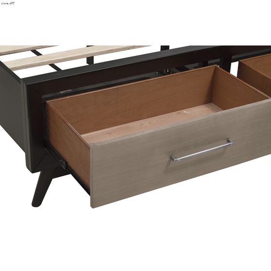 Raku Contemporary Queen Bed with Footboard Stora-4