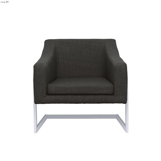 Chris Grey and Chrome Modern Accent Chair 90253-2