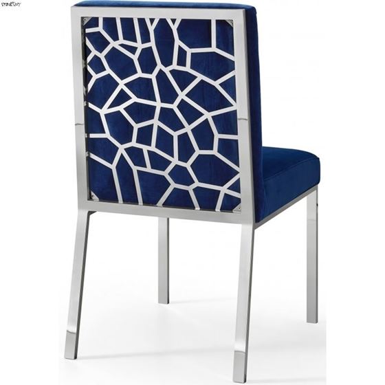 Opal Navy Upholstered Velvet Dining Chair - Chro-2