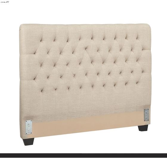 Chloe Oatmeal Full Tufted Fabric Bed 300007F-4
