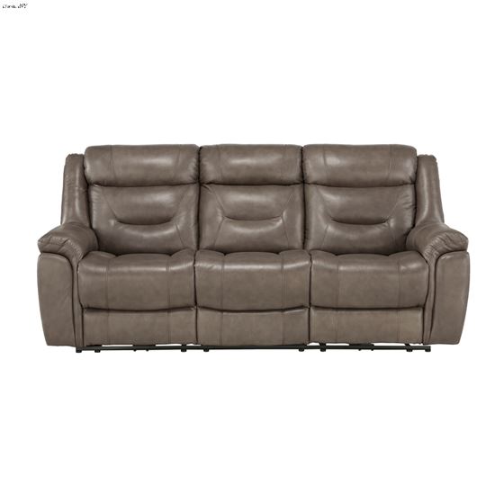 Kennett Taupe Leather Power Reclining Sofa 9528-2