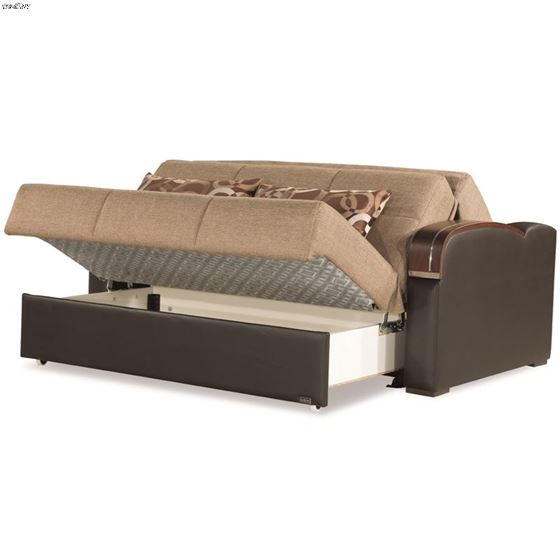 Sleep Plus Brown Loveseat Sleeper-2