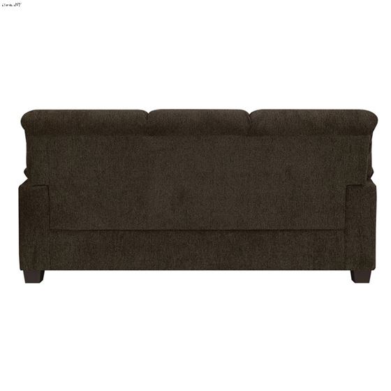 Clemintine Brown Chenille Fabric Sofa With Nailh-4