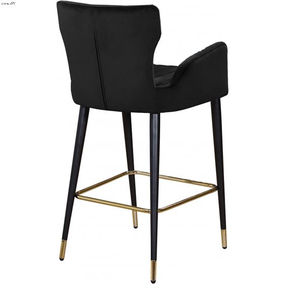 Luxe Black Velvet Bar/Counter Stool - 2