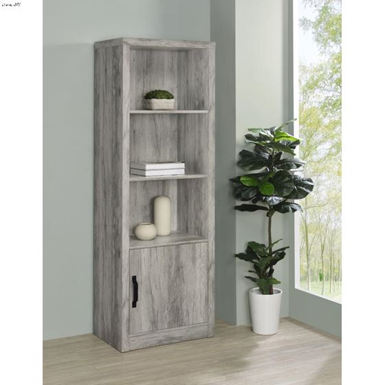 Burke Grey Driftwood 3 Shelf Media Tower 707726-2