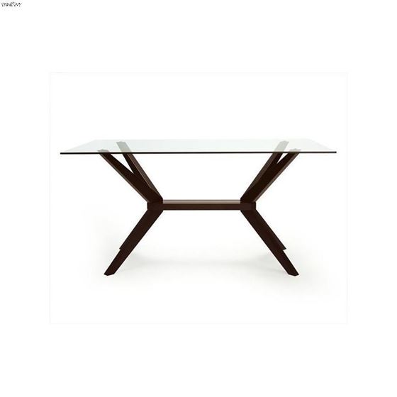 Modern Greenwich Glass Top Table With Rich Coffee Base Side