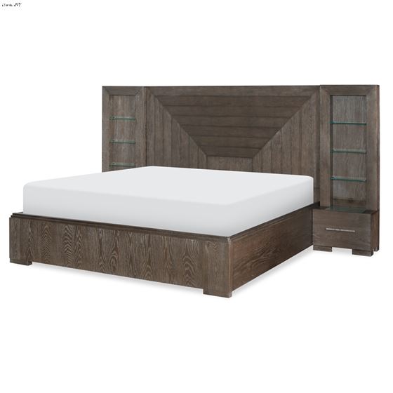 Facets Queen Wall Panel Bed with Storage Footboa-2