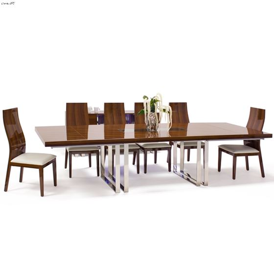Galway Double Pedestal Walnut Lacquer Dining Table by Sharelle furnishings in set