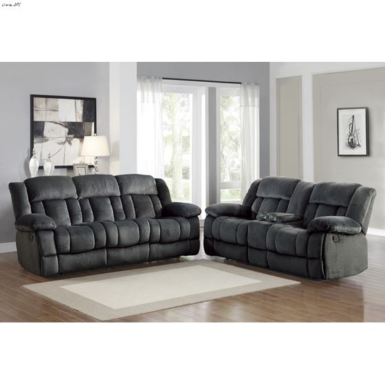 Laurelton Charcoal Reclining Loveseat 9636CC-2 in set