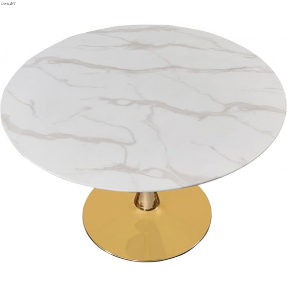 Tulip 48 Inch Round Faux Marble Dining Table - G-2