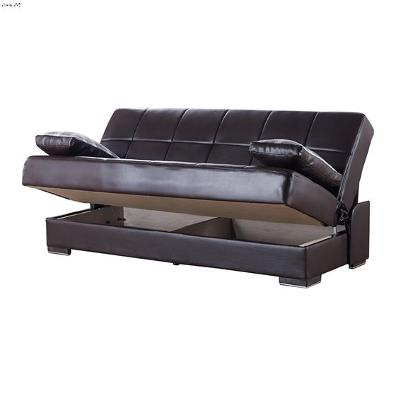 Soho Brown Leatherette Convertible Sofa Bed wit-2