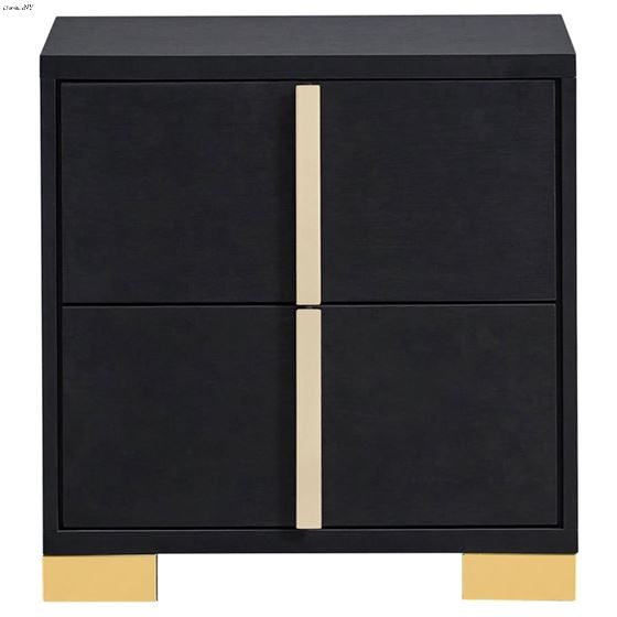 Marceline Black 2 Drawer Nightstand 222832-2